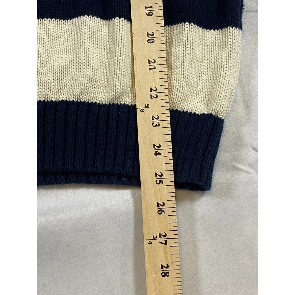 Brandy Melville Navy Cream Striped Crew Neck Long Sleeve‎ Sweater